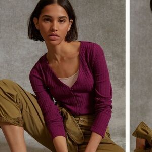 Anthropologie NWT Meryl Button-Front Top Size XS.